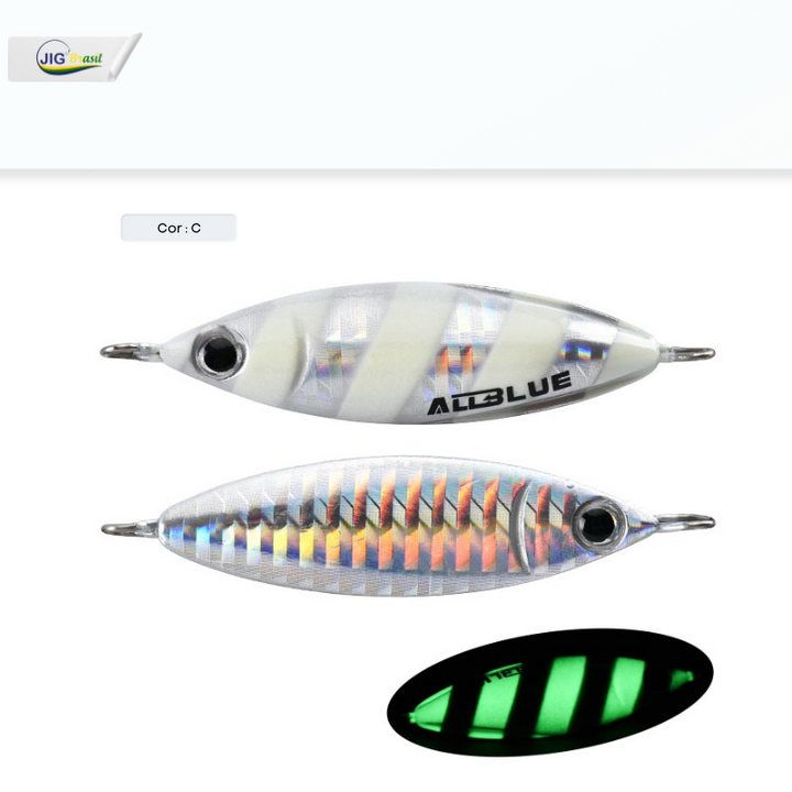 Slow Jig ALL BLUE 20, 30, 40 e 60 Gramas FRETE GRÁTIS - Jig Brasil