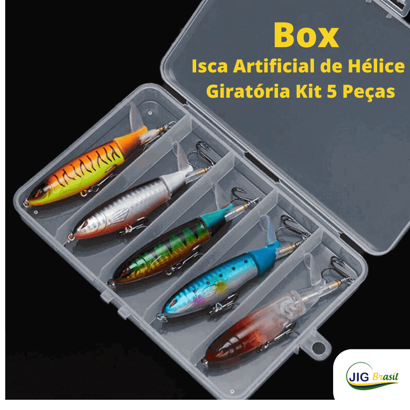 Isca Artificial de Hélice Giratória Kit 5 Peças - Jig Brasil