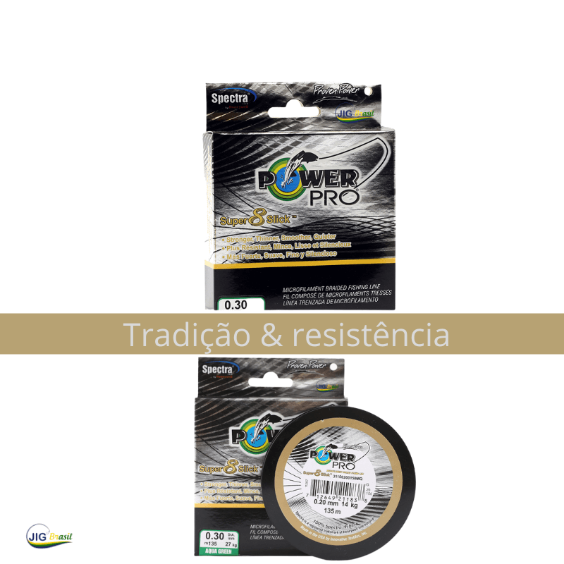 Linha de pesca Multifilamento Power Pro SUPER 8 Slick 300y 275 metros