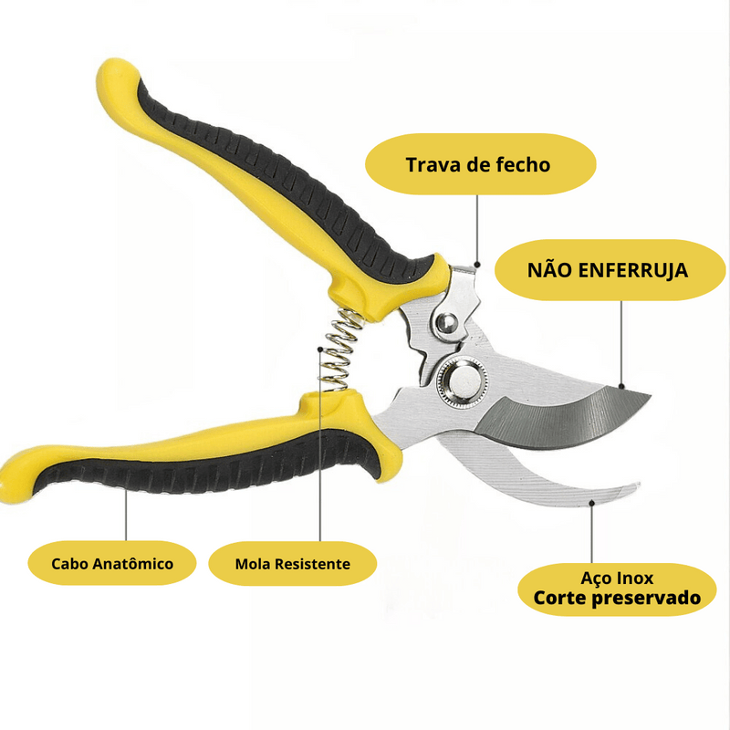 Tesoura de podar em aço inox Green - Jig Brasil