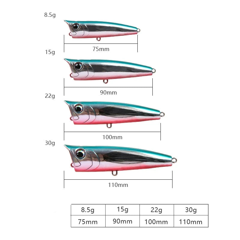 Isca Artificial Jet Popper da Jig Brasil para Pesca Esportiva Oceânicas Pesca de Tucunarés Pesca de Robalos Isca para Pesca Amazônia