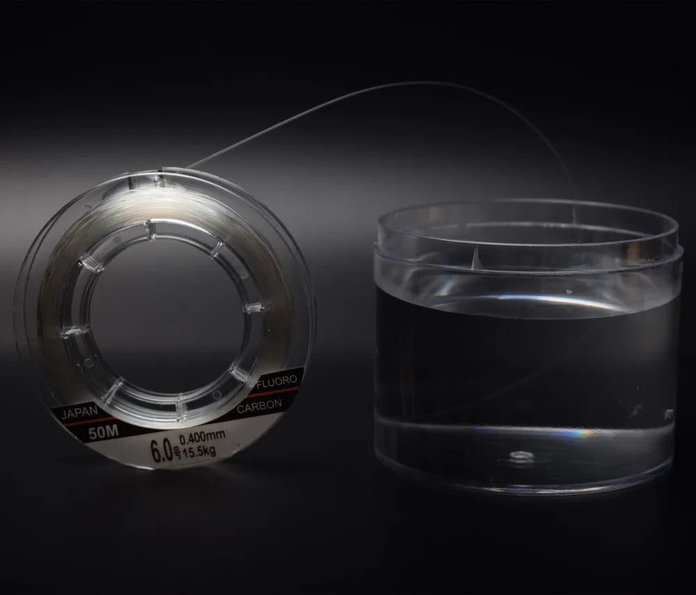 Mavllos-Full Sink Fluorocarbon Fishing Line, 100% monofilamento, pesca da carpa, fibra de carbono, líder, japonês, 50m, 100m