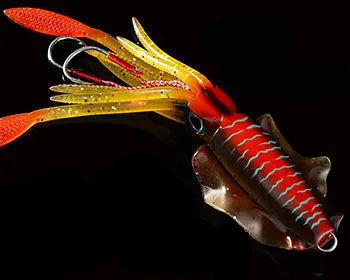 Isca Artificial Lula Ultra Realista Fluorescente 20, 60, 80, 100, 120 e 150g Fluorescente para Pesca Oceânica