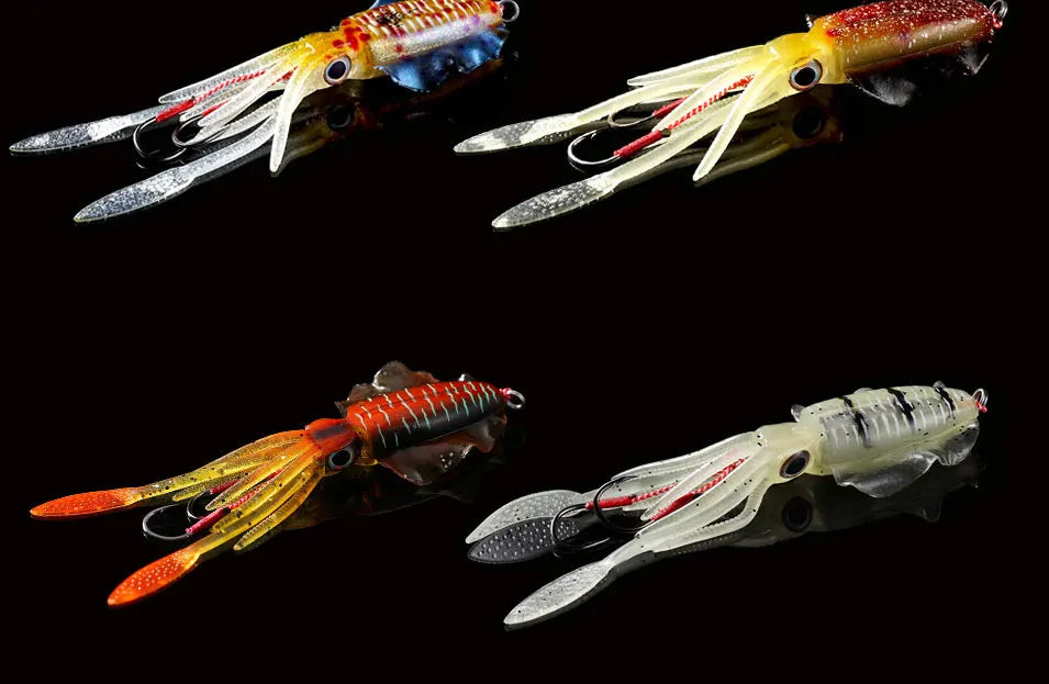 Isca Artificial Lula Ultra Realista Fluorescente 20, 60, 80, 100, 120 e 150g Fluorescente para Pesca Oceânica