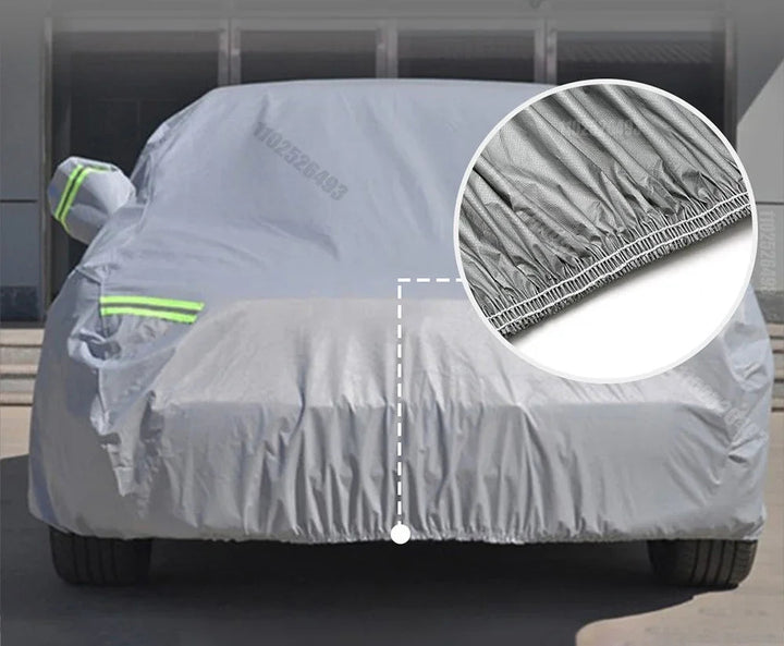 Tampa completa universal do carro, proteção solar grossa, exterior, isolação térmica, Uv-prova, Dustproof, anti Sedan, quatro estações, novo
