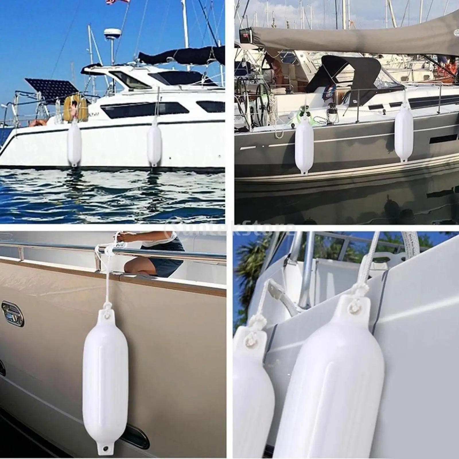Kit 4 Defensas Náuticas para Lancha e Barco + Cordas e Bomba