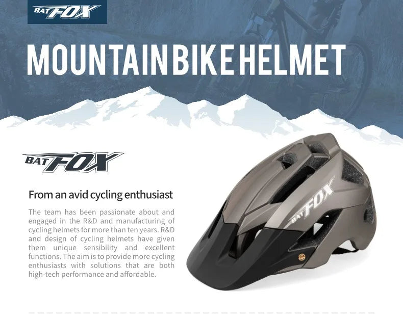 Batfox capacete de bicicleta moldado geral, capacete de estrada de montanha ultraleve, equipamento de ciclismo dh am casco ciclismo