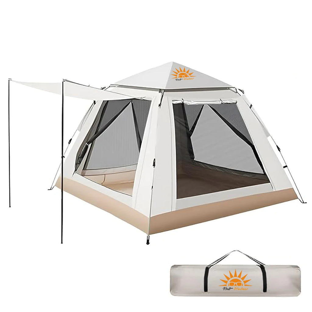 Barraca de Camping Pop-Up : Montagem Rápida, Impermeável 3-4 Pessoas e Proteção Estendida.