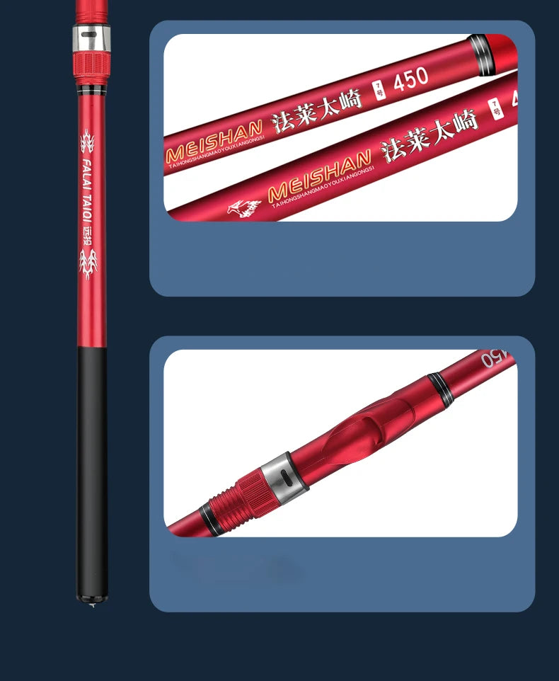 New carbon rock fishing rod 5.3M 6.0M ultra-light ultra-hard portable carp rod telescopic sea Fishing rod surfing rotating rod