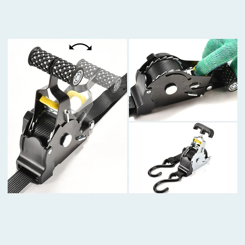 Cinta Retrátil Automática de Catraca, Fita de Amarração para Motocicletas, Carros