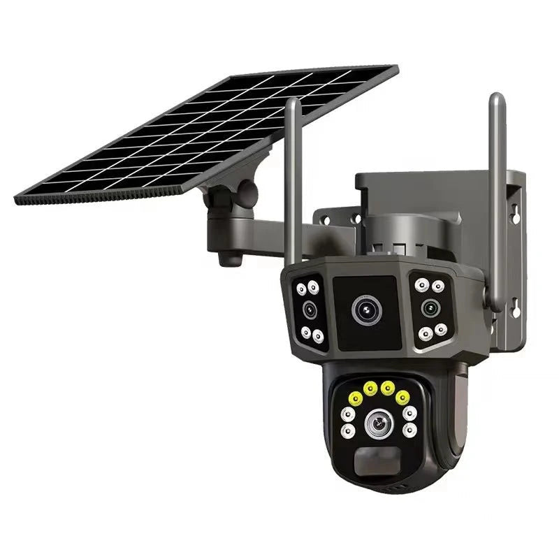 Câmera de Segurança 4G com Painel Solar 3 Lentes Resolução HD 1080 Pro