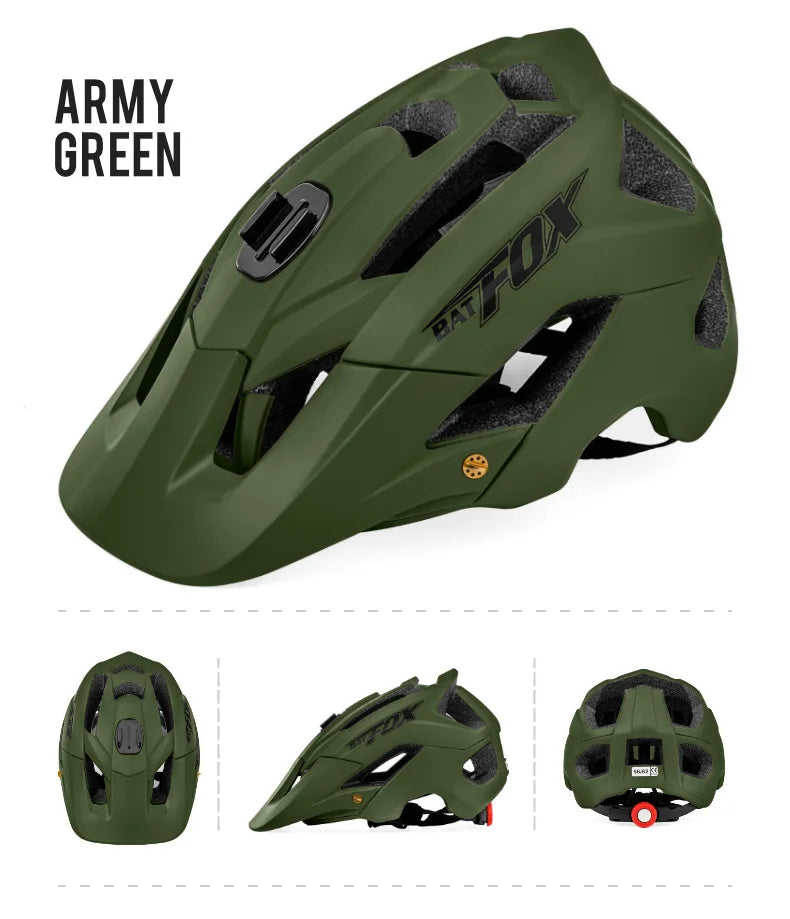 Batfox capacete de bicicleta moldado geral, capacete de estrada de montanha ultraleve, equipamento de ciclismo dh am casco ciclismo