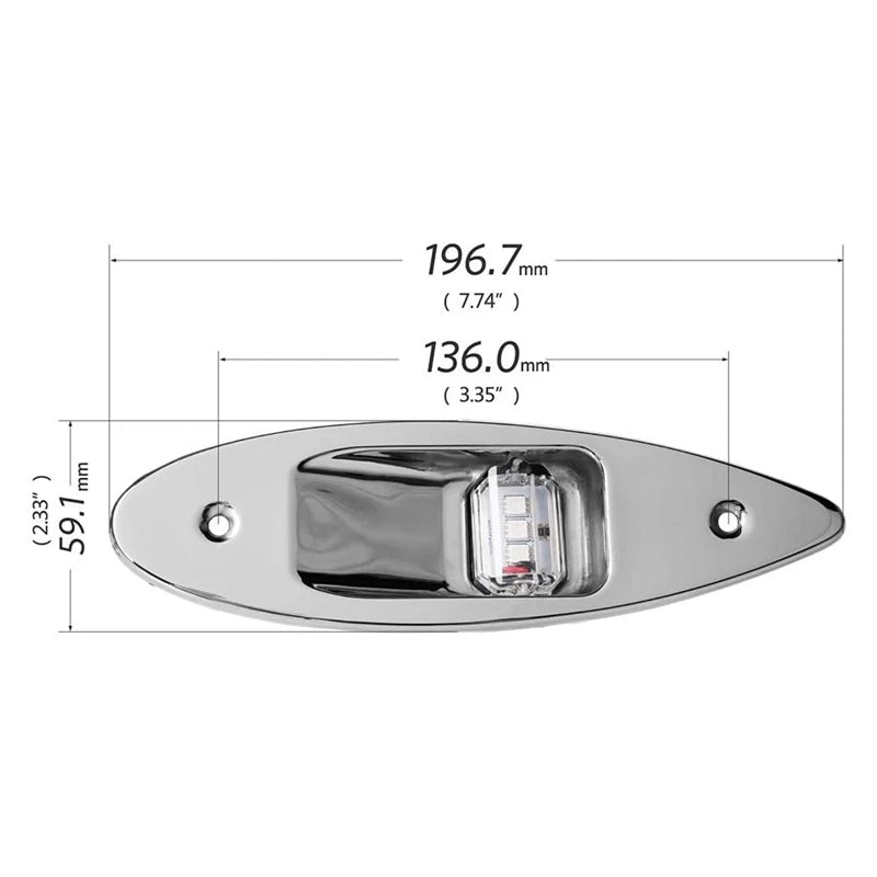 Luz De Navegação Bombordo Boreste Olho de Tubarão 12V Inox - Jig Brasil