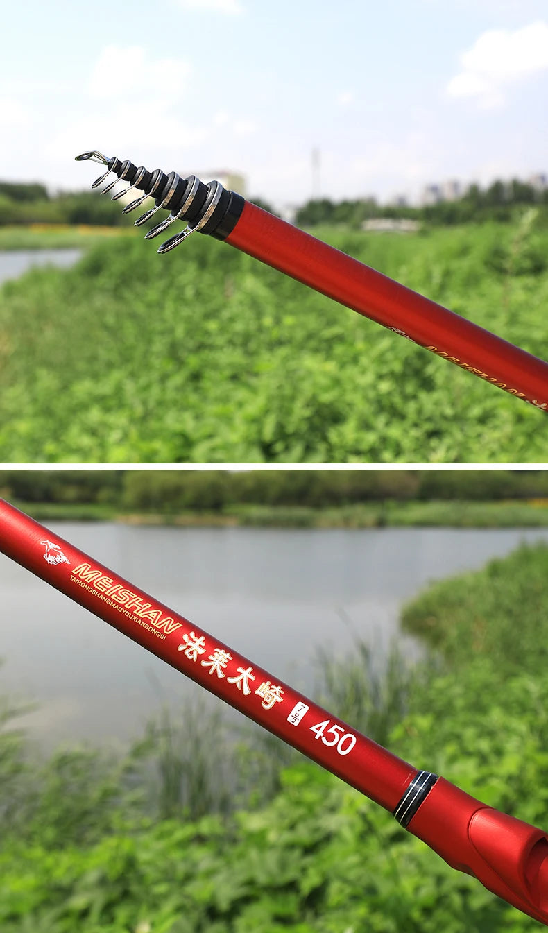 New carbon rock fishing rod 5.3M 6.0M ultra-light ultra-hard portable carp rod telescopic sea Fishing rod surfing rotating rod