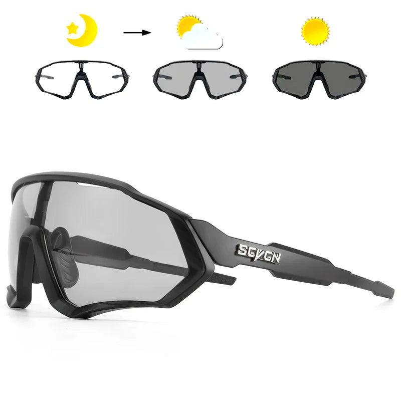 Óculos de sol fotocromáticos para ciclismo, esportes ao ar livre, corrida, drving, estrada, mtb, bicicleta, uv400, segurança