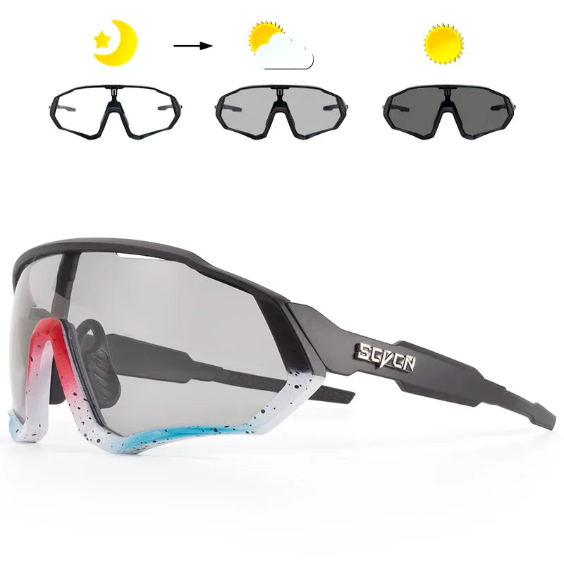 Óculos de sol fotocromáticos para ciclismo, esportes ao ar livre, corrida, drving, estrada, mtb, bicicleta, uv400, segurança