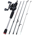 Sougayilang 1.7m Casting Fishing Combo 5 Section Carbon Fiber Lure Fishing Rod and 7.2:1 Gear Ratio Max Drag 8kg Reel Pesca - Jig Brasil