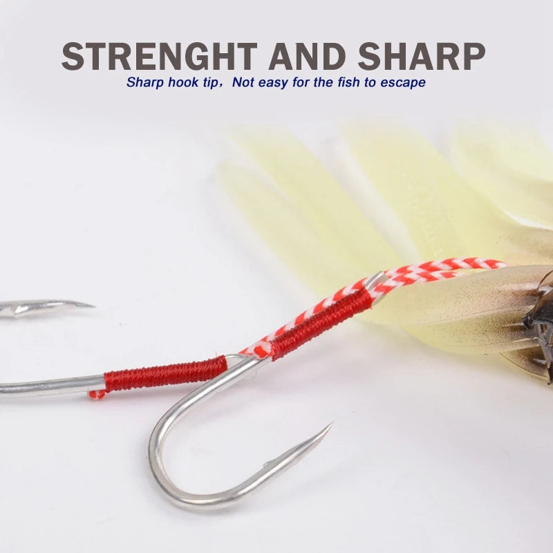 Silicone Squid Fishing Lure com gancho, Isca macia, Artificial Sea Wobbler, Polvo Cabeça Jigs, Luminoso, 60g, 1Pc