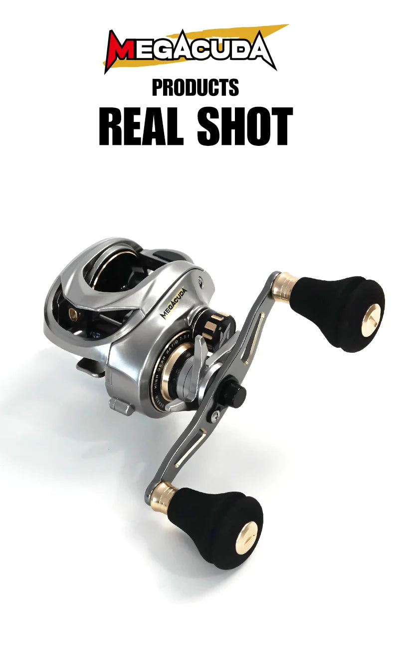 Seasir Megacuda Baitcasting Reel, Arraste 15kg, Carretel Profundo, 6.5:1 Quadro De Alumínio, Lado De Carbono, Punho Duplo, Jigging Metal Reel, Água Do Mar