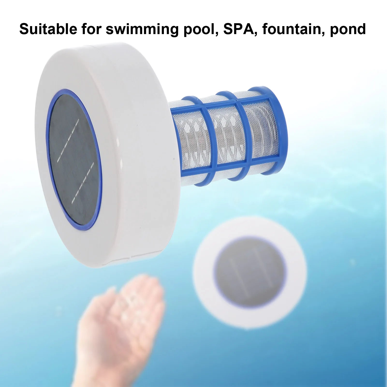 Solar Powered Pool Ionizer, Equipamento De Limpeza De Íons De Prata, Fonte De Spa Limpador, Limpeza De Piscina De Natação