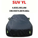 Universal suv/berlina completa carro cobre ao ar livre sol neve proteção uv carro zíper design preto caso do carro capa S-XXL