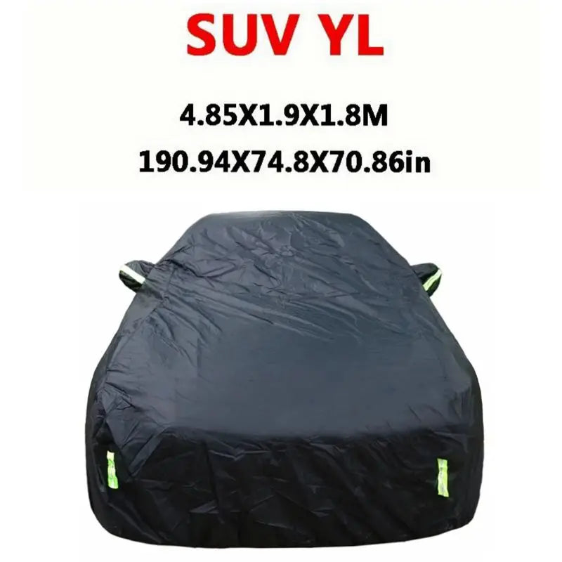 Universal suv/berlina completa carro cobre ao ar livre sol neve proteção uv carro zíper design preto caso do carro capa S-XXL