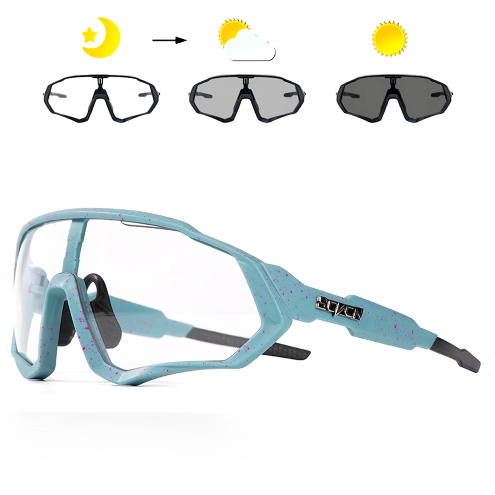 Óculos de sol fotocromáticos para ciclismo, esportes ao ar livre, corrida, drving, estrada, mtb, bicicleta, uv400, segurança