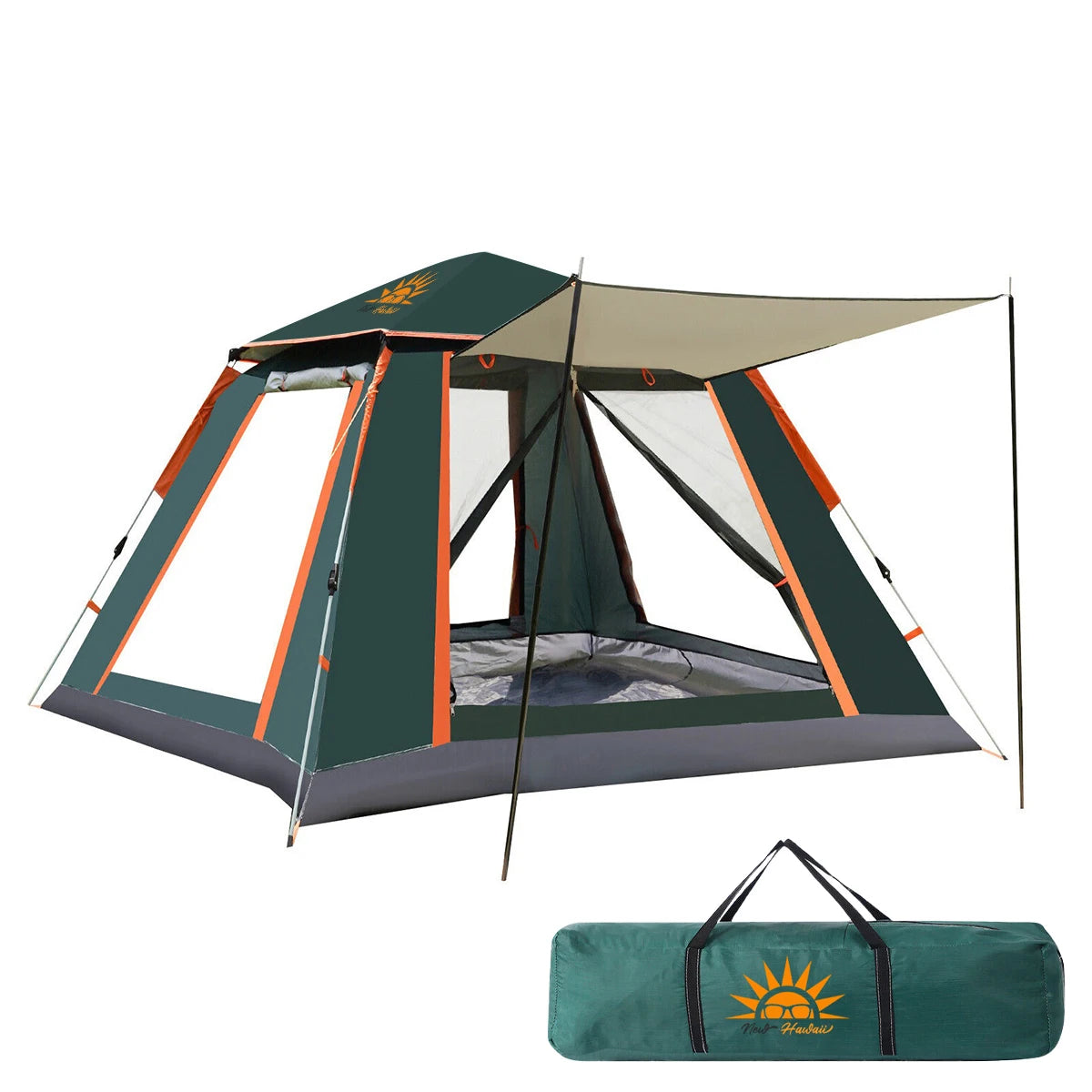 Barraca de Camping Pop-Up : Montagem Rápida, Impermeável 3-4 Pessoas e Proteção Estendida.
