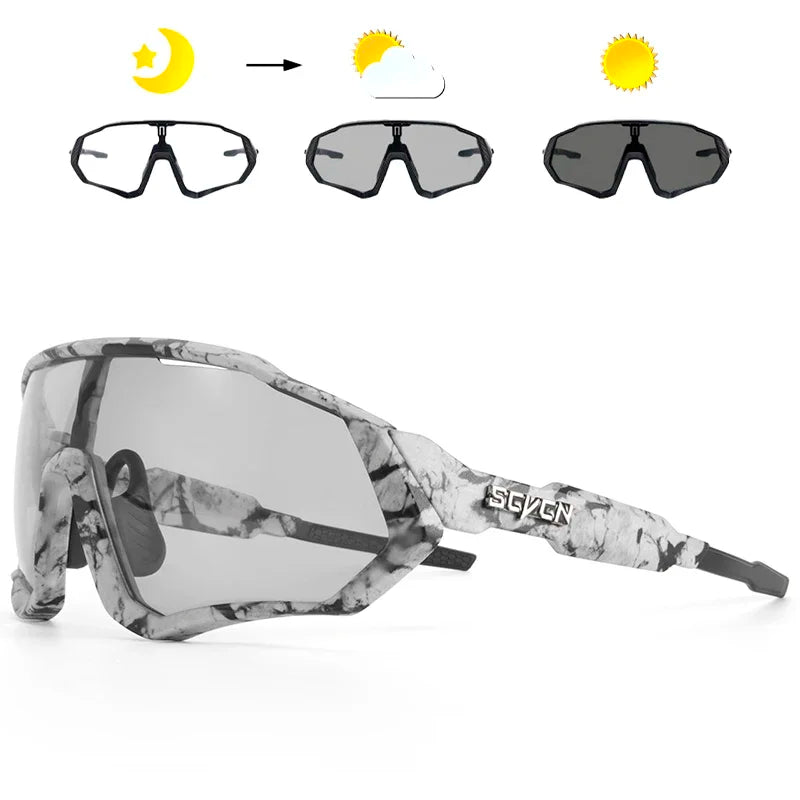 Óculos de sol fotocromáticos para ciclismo, esportes ao ar livre, corrida, drving, estrada, mtb, bicicleta, uv400, segurança