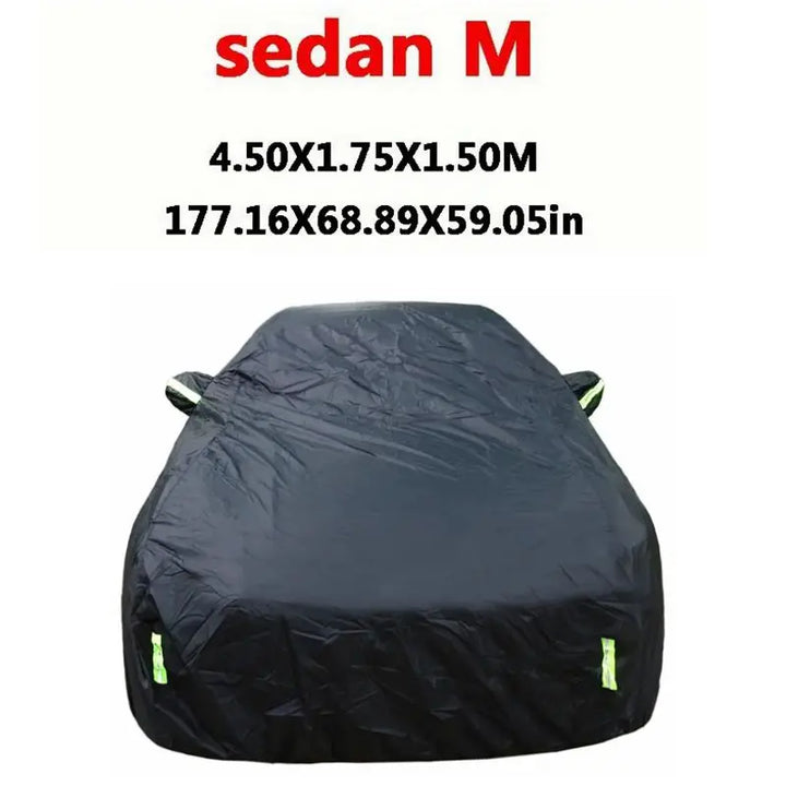 Universal suv/berlina completa carro cobre ao ar livre sol neve proteção uv carro zíper design preto caso do carro capa S-XXL