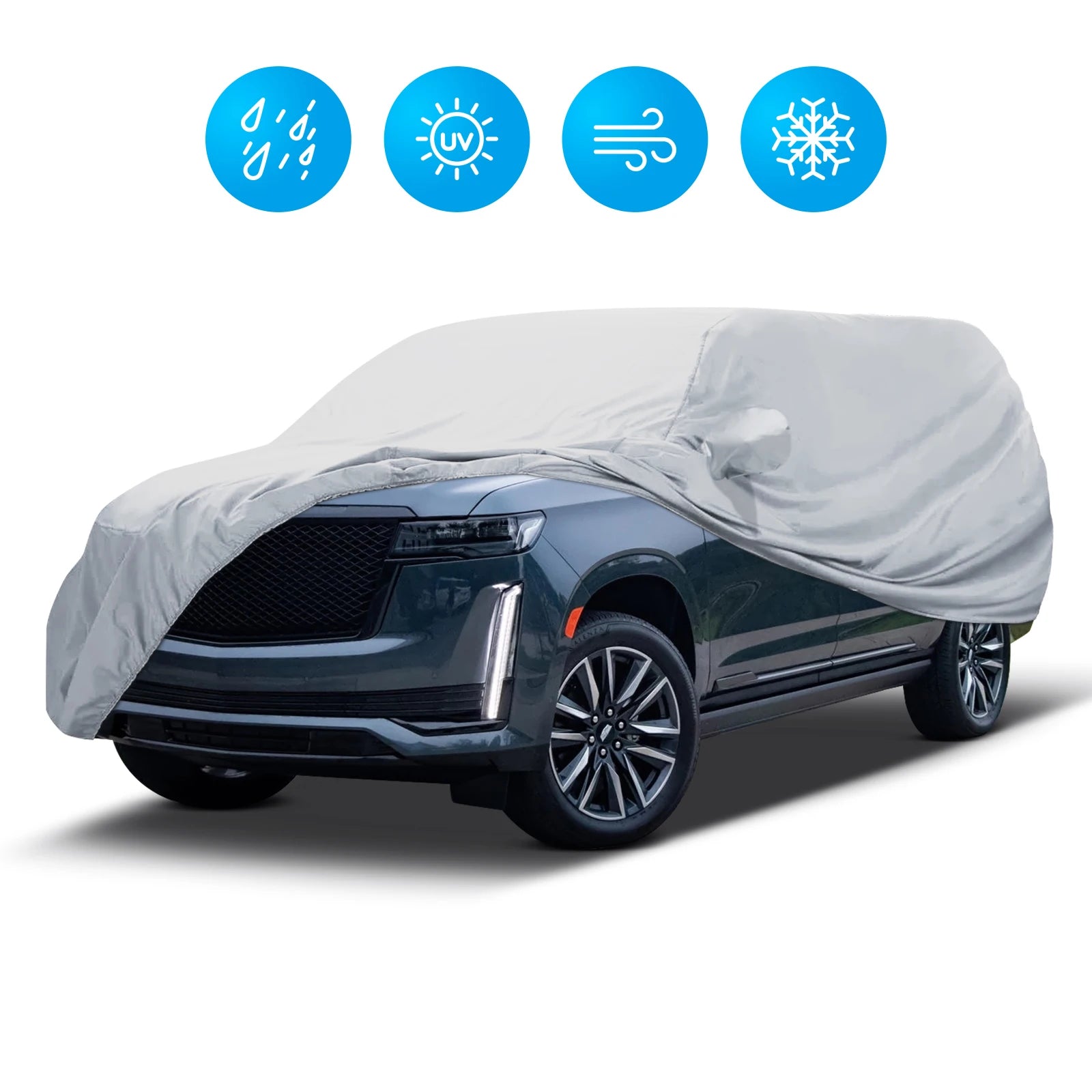 Universal suv/berlina completa carro cobre ao ar livre à prova dwaterproof água sol chuva neve resistente à poeira proteção uv carro prata caso capa M-XX