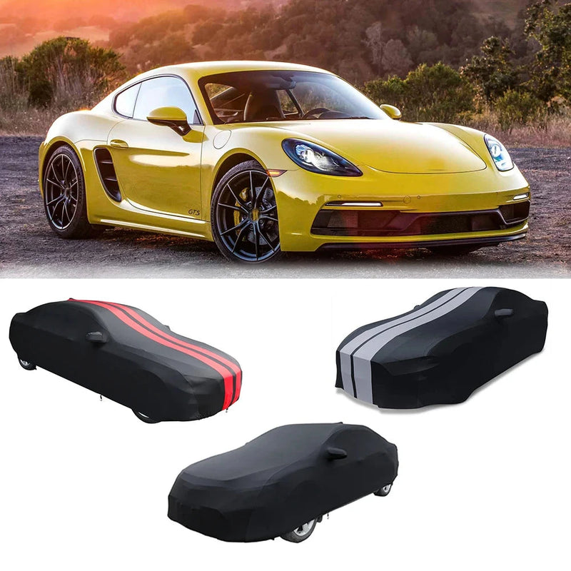 Universal Car Covers para Porsche, Stretch Cloth, Roupas especiais para carros, Auto Cover, Indoor Dust Sun Protection, Acessórios exteriores