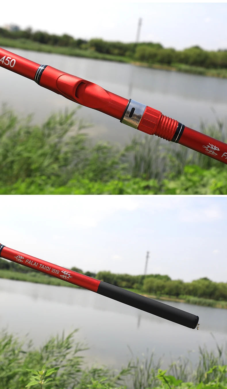 New carbon rock fishing rod 5.3M 6.0M ultra-light ultra-hard portable carp rod telescopic sea Fishing rod surfing rotating rod