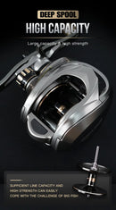 Seasir Megacuda Baitcasting Reel, Arraste 15kg, Carretel Profundo, 6.5:1 Quadro De Alumínio, Lado De Carbono, Punho Duplo, Jigging Metal Reel, Água Do Mar