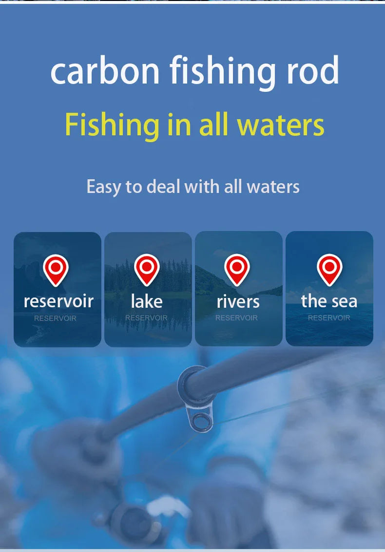 New carbon rock fishing rod 5.3M 6.0M ultra-light ultra-hard portable carp rod telescopic sea Fishing rod surfing rotating rod