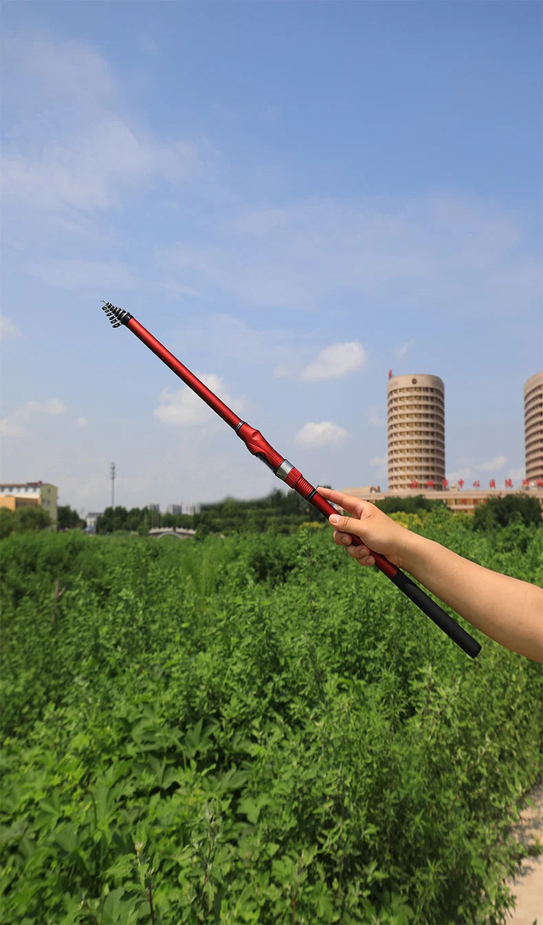 New carbon rock fishing rod 5.3M 6.0M ultra-light ultra-hard portable carp rod telescopic sea Fishing rod surfing rotating rod