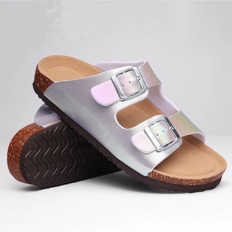 Sandália Clogs de Cortiça Unissex Camurça com Fivela Ajustável – Conforto e Estilo