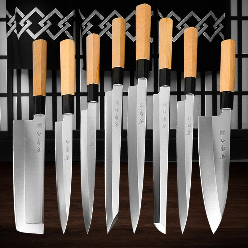 Faca Japonesa para Sushi Sashimi, de Aço Inoxidável para Cortar Salmão, Faca de Corte, Faca de cozinha, Gyuto, Santoku, Nakiri, Deba,Yanagiba