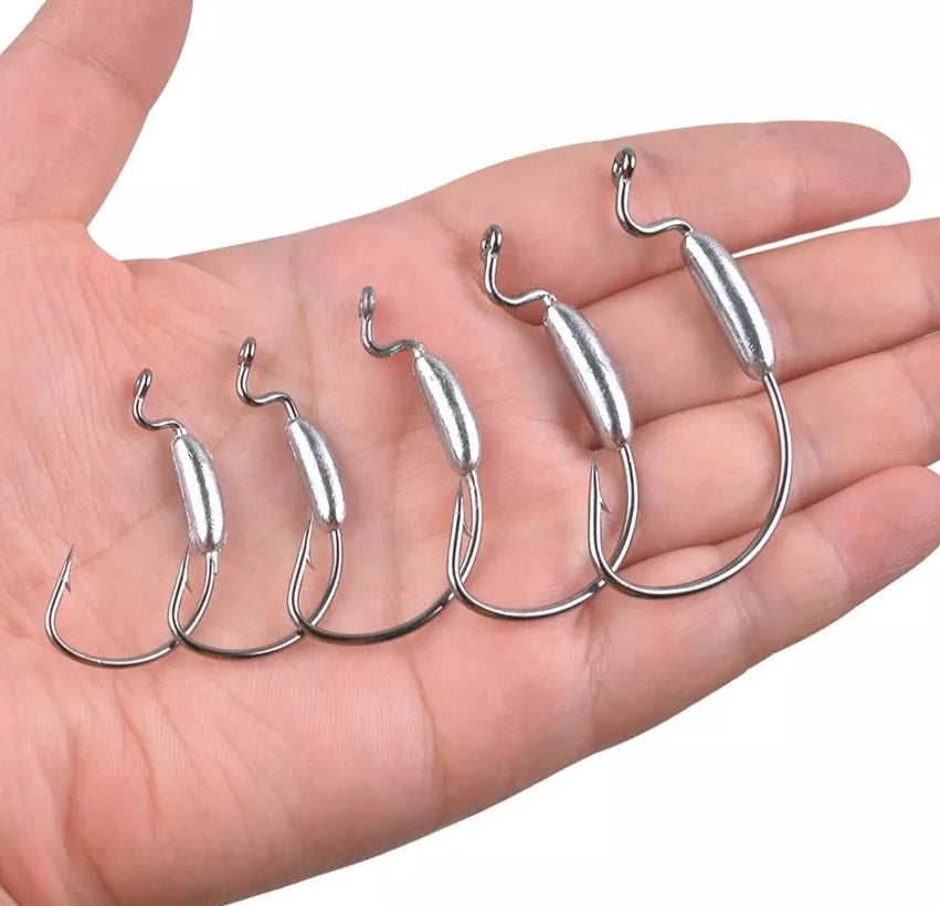 Anzol Offset Lastreado Jig Brasil 2.5, 2.8, 3.5, 5.5 e 6 gramas 25 Unidades - Jig Brasil