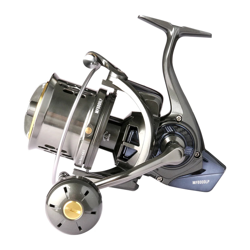 Deukio 2024 carretel grande longo tiro jigging molinete 8000 10000 12000 série 8 + 1bb carretilhas de pesca de surf 44lb arraste máximo água salgada