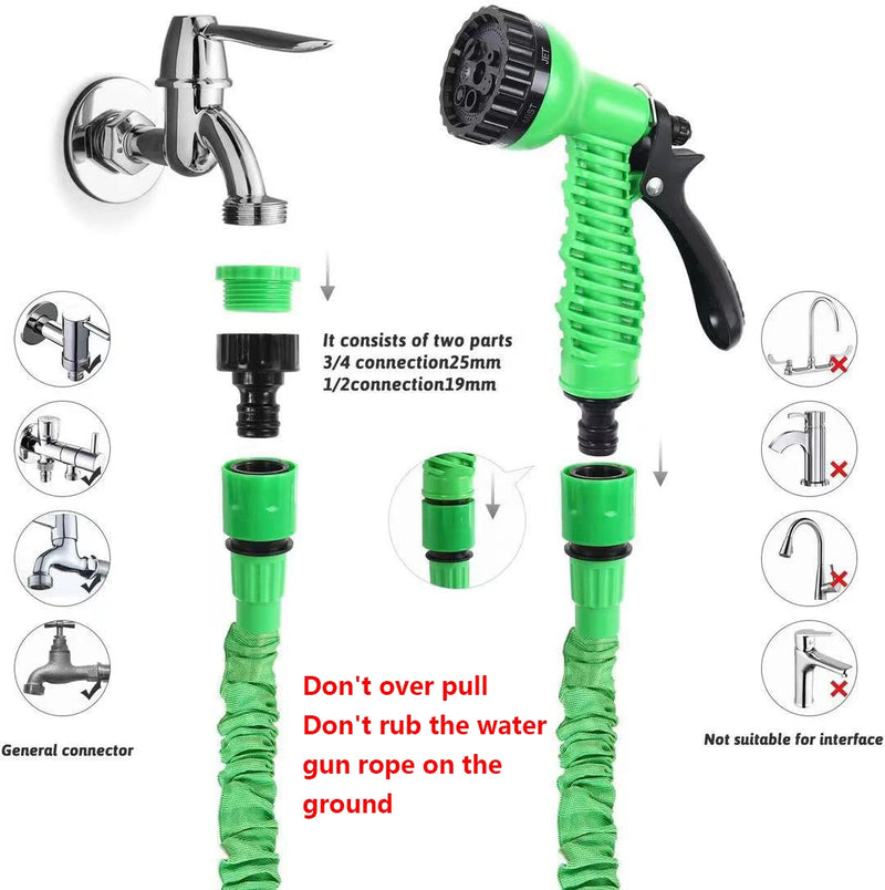 Garden Hose Pipe Water Hose Expandable Magic Hose 7 Patterns Water Gun Foam Pot flexible reels hose Car Wash Gun Sprayer - Jig Brasil