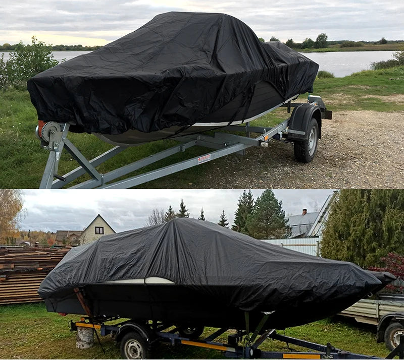 Barco iate capa 11-22ft barco barco barco capa anti-uv resistente à prova d2água 210d marinha trailerable lona acessórios do barco