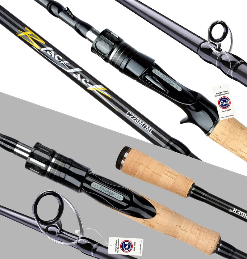 Vara de Pesca com Passadores Fuji em Fibra de Carbono Black Jak - Jig Brasil