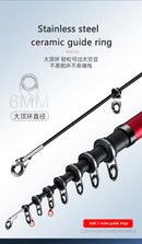 New carbon rock fishing rod 5.3M 6.0M ultra-light ultra-hard portable carp rod telescopic sea Fishing rod surfing rotating rod