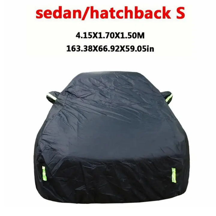 Universal suv/berlina completa carro cobre ao ar livre sol neve proteção uv carro zíper design preto caso do carro capa S-XXL