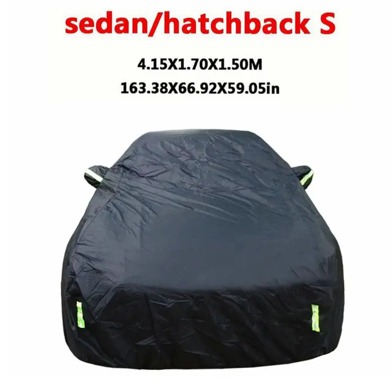 Universal suv/berlina completa carro cobre ao ar livre sol neve proteção uv carro zíper design preto caso do carro capa S-XXL