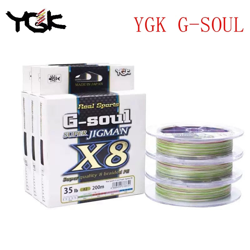 Linha de Pesca Multifilamento YGK G-SOUL X8 JIGMAN PE Multicolorida 200 ou 300 Metros - Jig Brasil