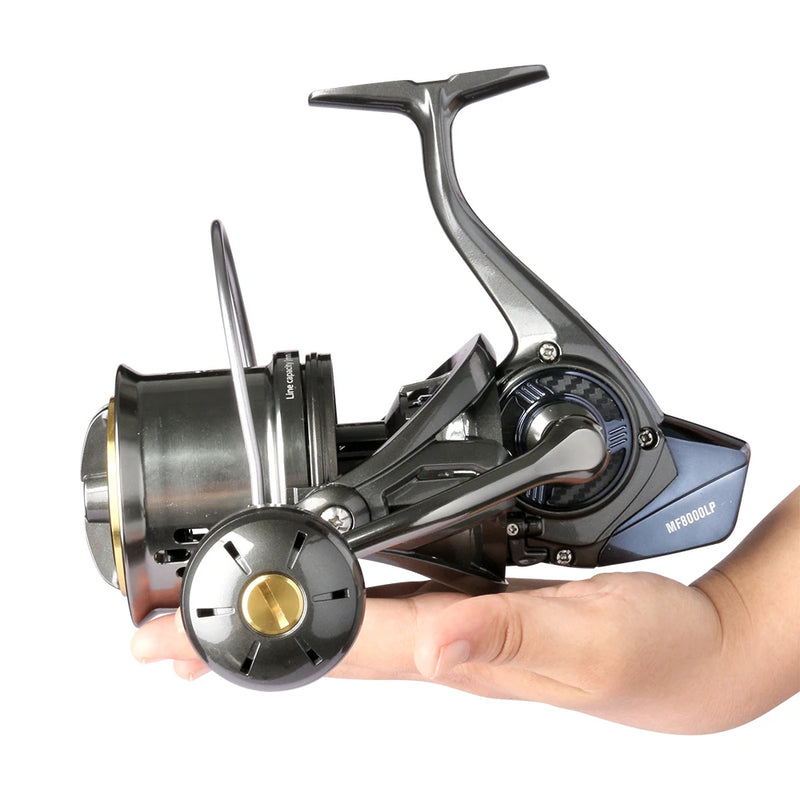 Deukio 2024 carretel grande longo tiro jigging molinete 8000 10000 12000 série 8 + 1bb carretilhas de pesca de surf 44lb arraste máximo água salgada