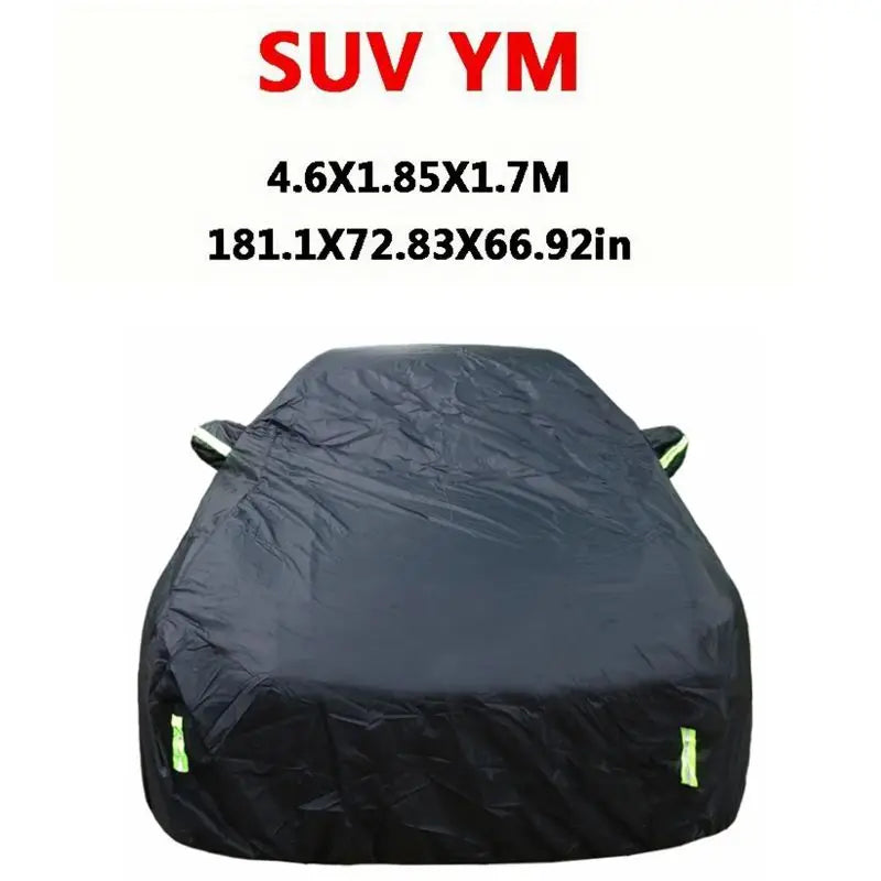 Universal suv/berlina completa carro cobre ao ar livre sol neve proteção uv carro zíper design preto caso do carro capa S-XXL
