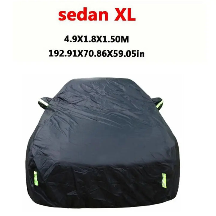Universal suv/berlina completa carro cobre ao ar livre sol neve proteção uv carro zíper design preto caso do carro capa S-XXL